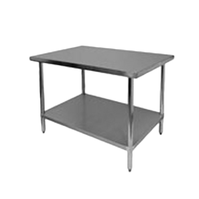 Thunder Group SLWT43072F 72" W x 30" D Galvanized Steel 18 Gauge Work Table