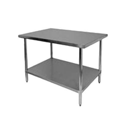 Thunder Group SLWT43072F 72" W x 30" D Galvanized Steel 18 Gauge Work Table