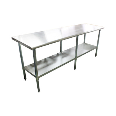 Thunder Group SLWT43096F 96" W x 30" D Galvanized Steel 18 Gauge Work Table