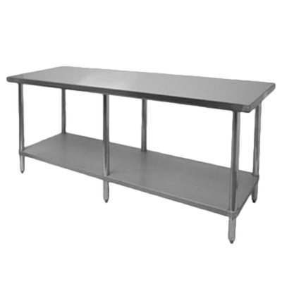 Thunder Group SLWT43084F 84" W x 30" D Galvanized Base 18 Gauge Work Table