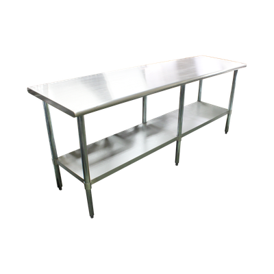 Thunder Group SLWT43084F 84" W x 30" D Galvanized Base 18 Gauge Work Table