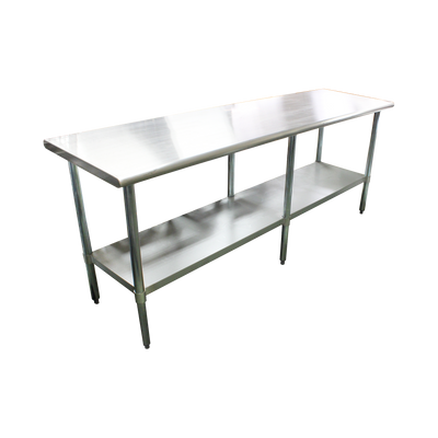 Thunder Group SLWT43084F 84" W x 30" D Galvanized Base 18 Gauge Work Table