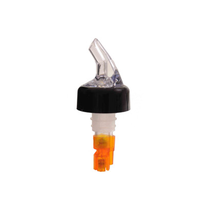 Thunder Group PLPR050C 0.5 Oz. Orange Tail Clear Spout SAN (Plastic) Liquor Pourer