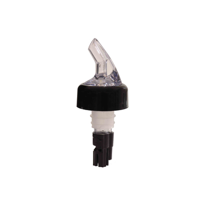Thunder Group PLPR063C 0.63 Oz. Black Tail Clear Spout SAN (Plastic) Liquor Pourer
