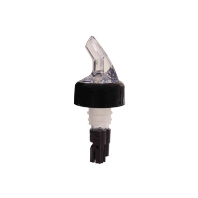 Thunder Group PLPR063C 0.63 Oz. Black Tail Clear Spout SAN (Plastic) Liquor Pourer