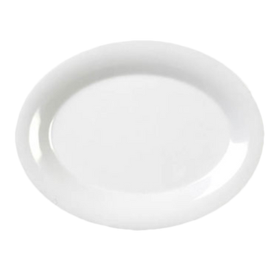 Thunder Group CR209W 9.5" W x 7.25" D White Melamine Oval Platter