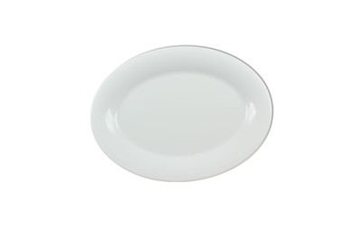 Thunder Group CR209W 9.5" W x 7.25" D White Melamine Oval Platter