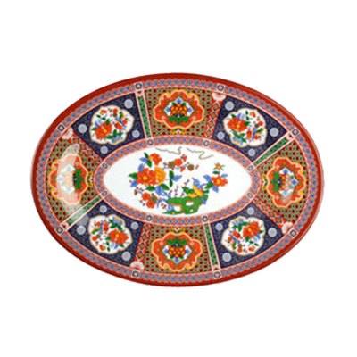 Thunder Group 2014TP 14" W x 10" D Melamine Peacock Oval Platter