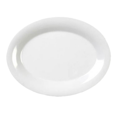 Thunder Group CR212W 12" W x 9" D White Melamine Oval Platter