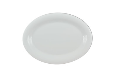 Thunder Group CR212W 12" W x 9" D White Melamine Oval Platter