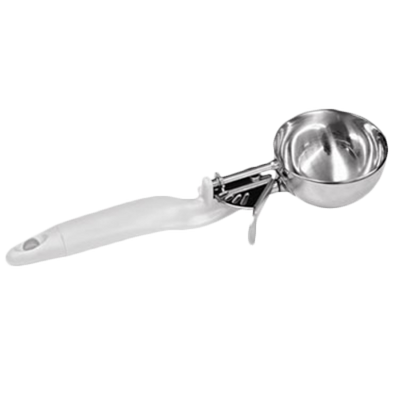 Thunder Group SLDS006L 5.33 Oz. White Stainless Steel Ergonomic Handle #6 Lever Disher