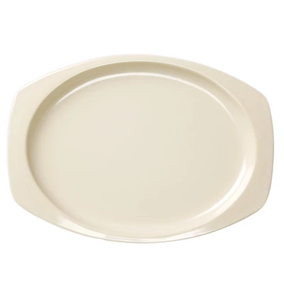 Thunder Group NS212T 12.5" W x 9" D NuStone Tan Melamine Rectangular Platter