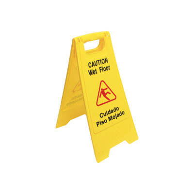 Thunder Group PLWFC024 24" Tall x 12" Wide Yellow Plastic Fold-Up Safety Floor Sign