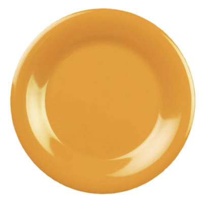 Thunder Group CR009YW 9.25" Dia. Yellow Melamine Round Wide Rim Plate