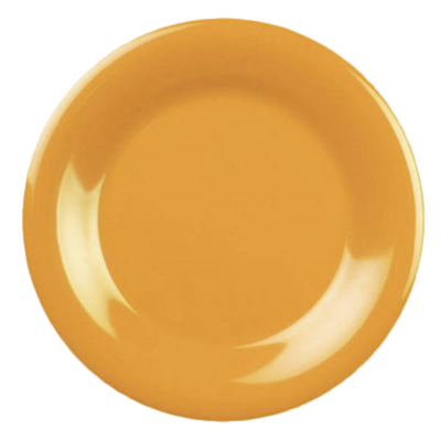 Thunder Group CR009YW 9.25" Dia. Yellow Melamine Round Wide Rim Plate