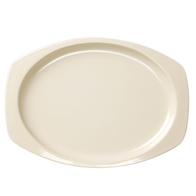Thunder Group NS211T 11.5" W x 7.5" D NuStone Tan Melamine Rectangular Platter