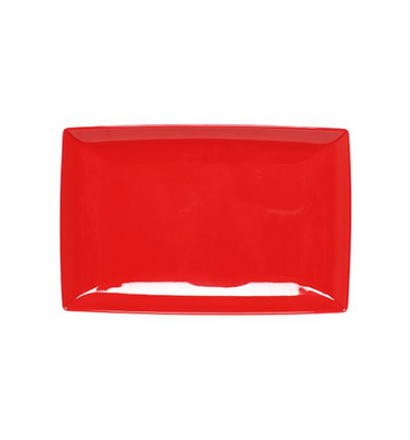 Thunder Group 47128PR 12.5" x 8" Pure Red Rectangular Melamine Classic Tray
