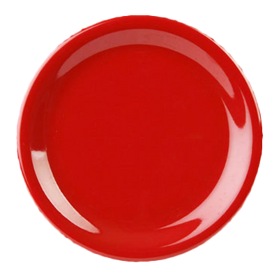 Thunder Group CR010PR 10.5" Dia. Pure Red Melamine Round Wide Rim Plate