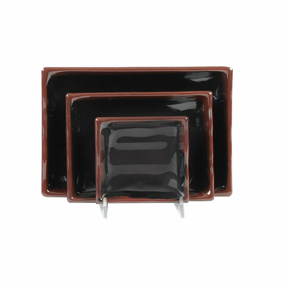 Thunder Group 2404TM 3 Oz. Melamine Square Tenmoku Sauce Dish