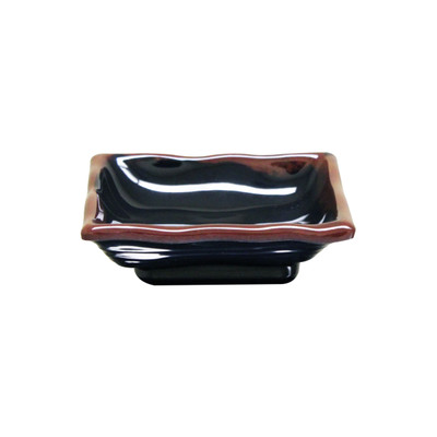 Thunder Group 2404TM 3 Oz. Melamine Square Tenmoku Sauce Dish