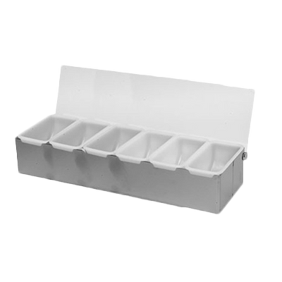 Thunder Group SLCN006 Silver Stainless Steel 6-Compartments Bar Condiment Dispenser