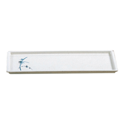 Thunder Group 0900BB 13.5" W x 4.5" D Melamine Rectangular Blue Bamboo Sandwich Tray