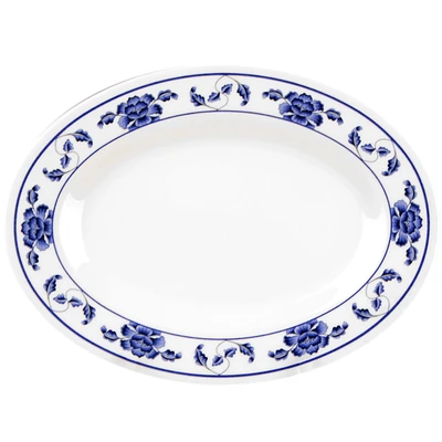 Thunder Group 2008TB 8" W x 6" D Melamine Lotus Oval Platter