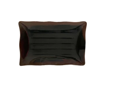 Thunder Group 2414TM 13.5" W x 9.13" D Melamine Rectangular Tenmoku Wave Plate