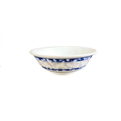 Thunder Group 5095DL 96 Oz. Melamine Blue Dragon Round Rimless Bowl