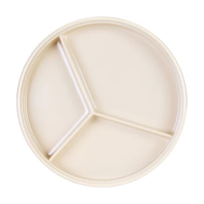 Thunder Group NS608-1T 8.25" Dia. NuStone Tan Melamine Round Divided Server