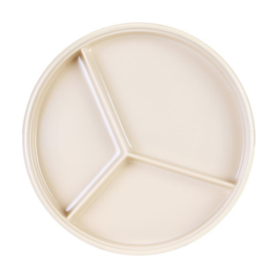 Thunder Group NS608-1T 8.25" Dia. NuStone Tan Melamine Round Divided Server