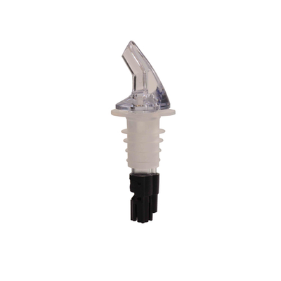 Thunder Group PLPR063M 0.63 Oz. Black Tail Clear Spout SAN (Plastic) Liquor Pourer