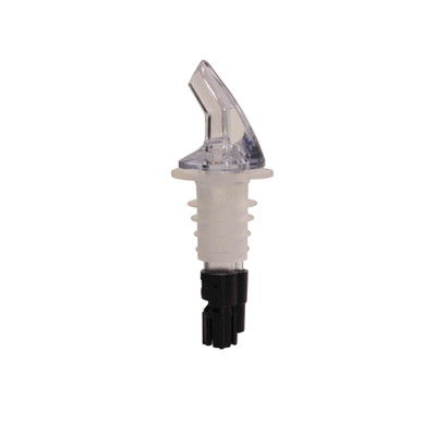Thunder Group PLPR063M 0.63 Oz. Black Tail Clear Spout SAN (Plastic) Liquor Pourer