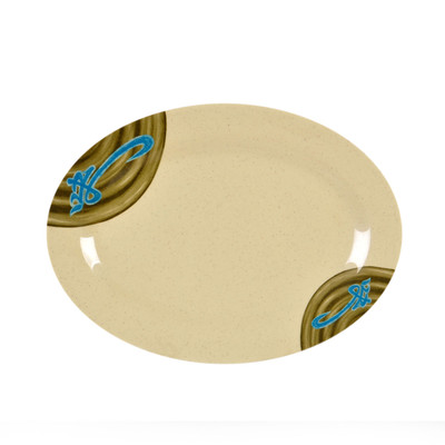 Thunder Group 2008J 8" W x 6" D Melamine Wei Oval Platter
