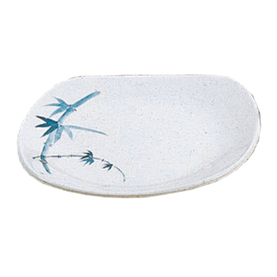 Thunder Group 1203BB 6" W x 5.5" D Blue Bamboo Melamine Oblong Platter