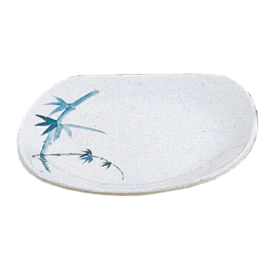 Thunder Group 1203BB 6&quot; W x 5.5&quot; D Blue Bamboo Melamine Oblong Platter