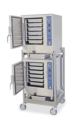 Sterling Manufacturing SP208-14-3-AF DBL 12 Pans Stainless Steel Boilerless Electric 1 Compartment Convection Steamer - 208 Volts