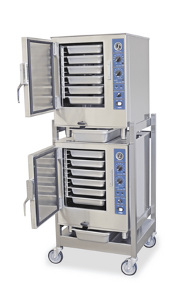 Sterling Manufacturing SP208-14-3-MF DCA DBL 12 Pans Stainless Steel Boilerless Electric 1 Compartment Convection Steamer - 208 Volts