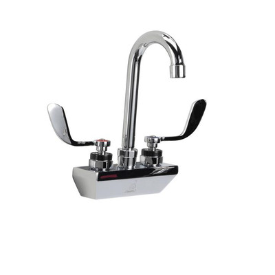 Component Hardware KL45-4000-RE4 4" Centers Stainless Steel Gooseneck Spout Compression Wall Mount Encore Faucet