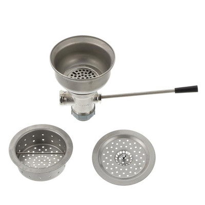 Component Hardware D23-4161 6.5" Sink Opening Nickel Plated Cast Bronze Box Pattern Encore Lever Handle Drain with Overflow Outlet