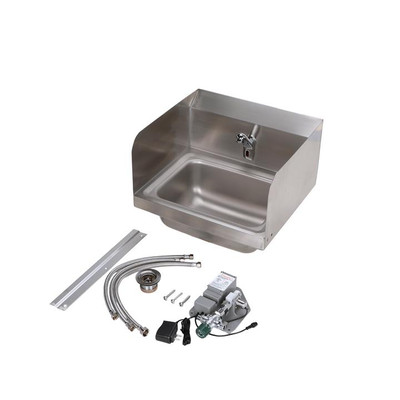 Component Hardware KE28-B131-CB1 1.5 GPM Wall Mount AC/DC Powered Encore Intelli-Flo EZ-Electronic Wash Station with Side Splashes and Integral Spout