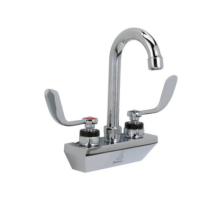 Component Hardware KL45-4000-SC4 4" Centers Stainless Steel Gooseneck Spout Compression Wall Mount Encore Faucet