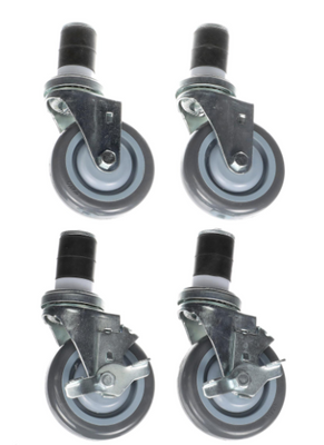 Component Hardware CSTPK-5RES 5" Dia. Gray Polyurethane Wheel Expanding Stem Swivel Caster Pack