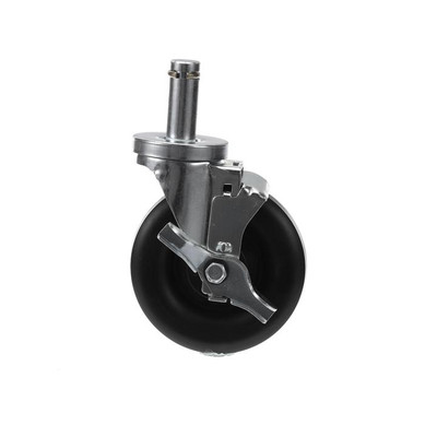 Component Hardware C99-1051 5" Dia. Black Polyolefin Stem Caster
