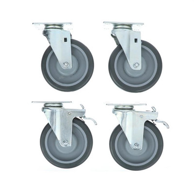 Component Hardware CSTPK-5RSP-T1 5" Dia. Gray Polyurethane Wheel Expanding Stem Swivel Caster Pack