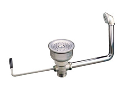 Component Hardware D63-4590 6.5&quot; Sink Opening Stainless Steel Box Pattern Drain and Overflow Assembly Encore Twist Handle Waste Outlet