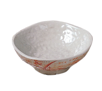Thunder Group 3705 7 Oz. Gold Orchid Melamine Round Wave Rice Bowl