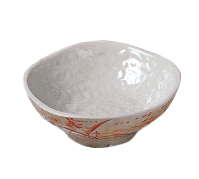 Thunder Group 3705 7 Oz. Gold Orchid Melamine Round Wave Rice Bowl