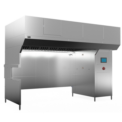 Evo America 10-7112-OC 148" W Stainless Steel Wall Type 5-Stage Filtration Event Open Canopy Hood