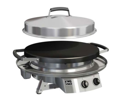 Evo America 10-0020-LP 40" W Black Seasoned Steel Countertop Liquid Propane Evo Professional Commercial Series Cooking Station - 48,000 BTU